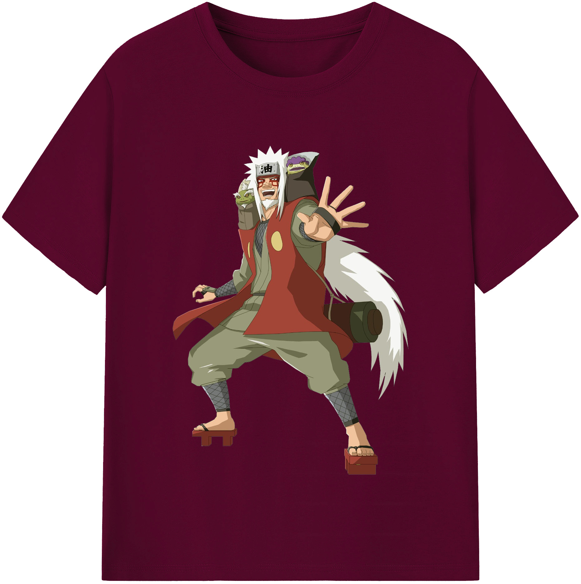 （画像用） NARUTO -ナルト- 自来也（じらいや） Jiraiya レディースカジュアルプリントTシャツ（綿100％）